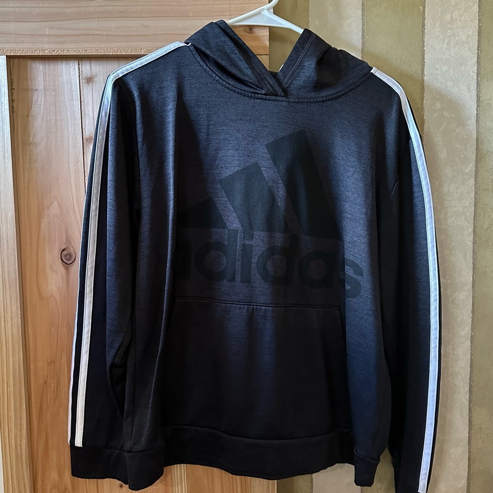 Dark gray size youth XL Adidas pullover hoodie sweatshirt